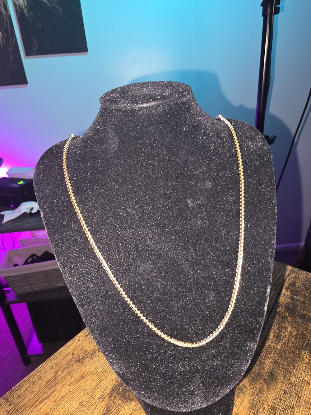 14k Gold Vermeil Box Link Necklace